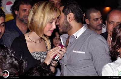 الظهور الأول لتامر حسني وبسمة بعد الزواج  شاهدوا الصور