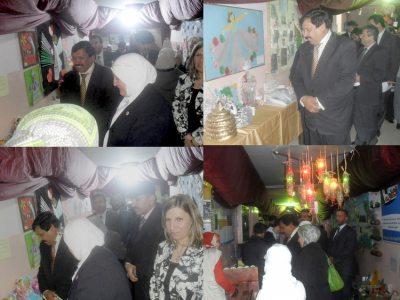 بيئتي مسؤوليتي معرض بيئي إبداعي في مدرسة بلاط الشهداء.