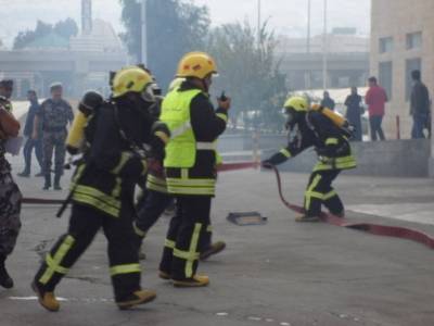 الدفاع المدني يجري تمريناً وهمياً في مستشفى الامير الحسين بن عبدالله