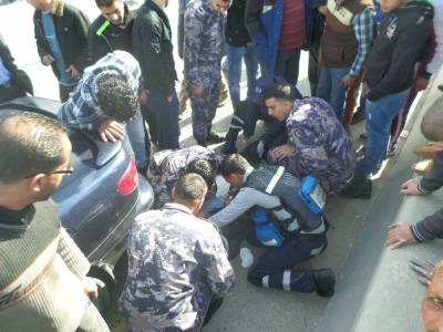 اصابة مواطن بحادث دهس في عين الباشا