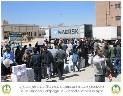 المحطة الـ12من مساعدات الحملة الوطنية السعودية لنصرة الأشقاء في سوريا تستهدف أهالي البادية الشرقية (المفرق وقراها)