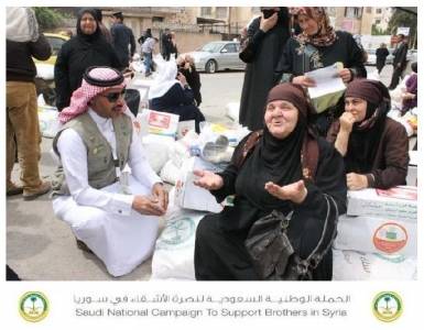 بإربد قطار أهل الوفاء والعطاء في محطته الـ16 للحملة الوطنية السعودية لنصرة الاشقاء السوريين