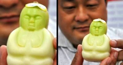 صورة: مزارع صيني ينتج فاكهة على شكل طفل