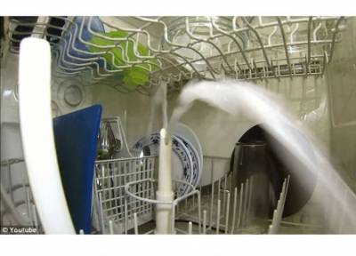 بالفيديو والصور.. ما يحدث داخل غسالة الأطباق بعد إغلاق الباب