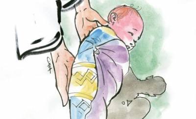 تحضين الطفل طارق لسائق التاكسي وزوجته