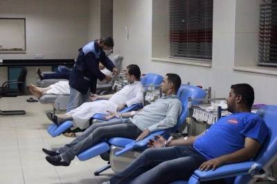 أكبر حملة للتبرع بالدم في اربد شارك بها 150 شاب وشابة من أجل غزة
