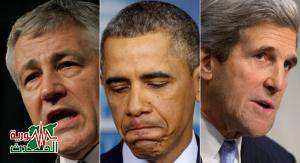 نيويورك تايمز : اوباما يقيل كيري وهاغل على خلفية الازمة السورية