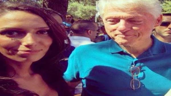 صورة فاضحة للرئيس الأسبق بيل كلينتون مع فتاة إسرائيلية