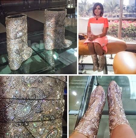 بالصور.. اعلامية اماراتية تستفز جمهورها بحذاء بـ 3 مليون دولار