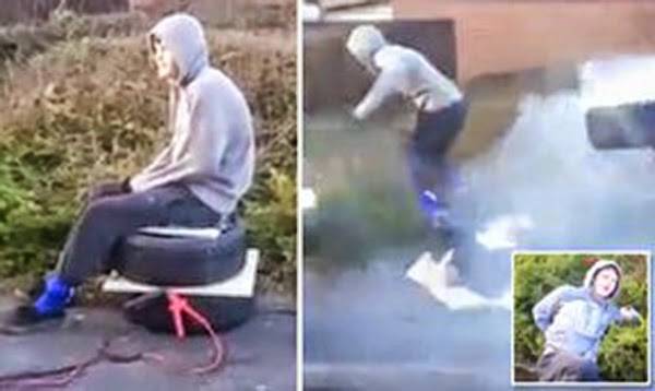 شاهد: كيف فجر مجموعة من الشباب صديقهم في مقلب خطير