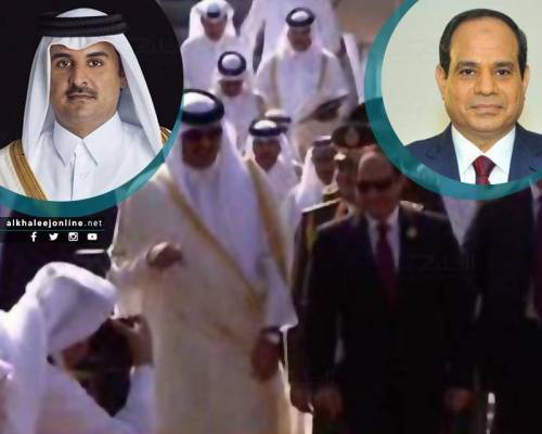 أمير قطر في مصر لحضور القمة العربية.. والسيسي أول المستقبلين