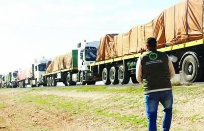 الحملة الوطنية السعودية تسير 10 شاحنات ضمن قافلتها الـ 28 لإغاثة الأشقاء في سوريا