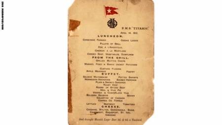 قائمة طعام الغداء الأخير على سفينة تايتانيك..هذه أبرز أصنافها الفاخرة