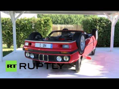 ألماني ينجح في تصنيع سيارة قادرة على السير وهي مقلوبة على ظهرها  فيديو