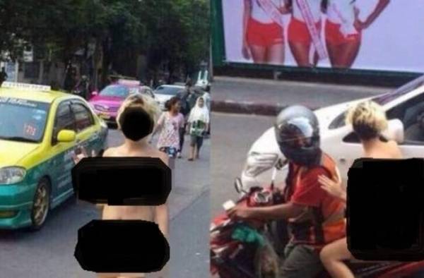 مغربية تتجول عارية تماماً في شوارع تايلاند..