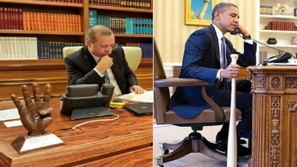 أوباما وأردوغان بين مضرب البيسبول وشعار رابعة