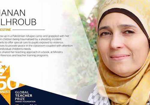 الفلسطينية حنان الحروب أفضل معلمة على مستوى العالم