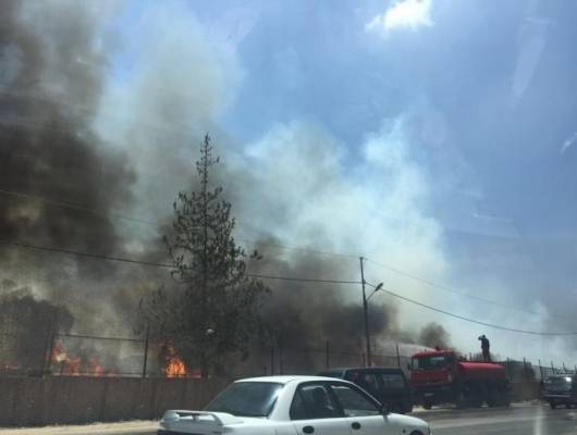 بالصـور : إنـدلاع حريـق ضخم بـ الأقمار الصناعية في عيـن الباشا