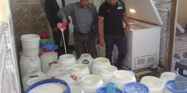 ضبط خمسة اطنان من الحليب الفاسد بالمفرق