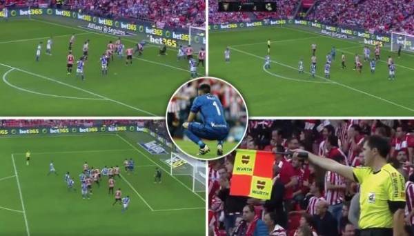 مشهد فريد.. حارس مرمى يسقط في التسلل! (فيديو)