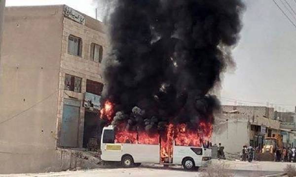 حرق حافلة في إربد إثر خلافات شخصية