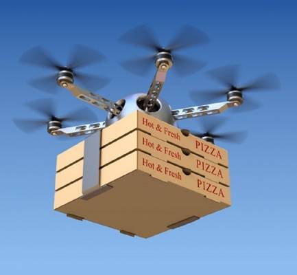 بالصور...لأول مرة طائرة بدون طيار لتوصيل البيتزا