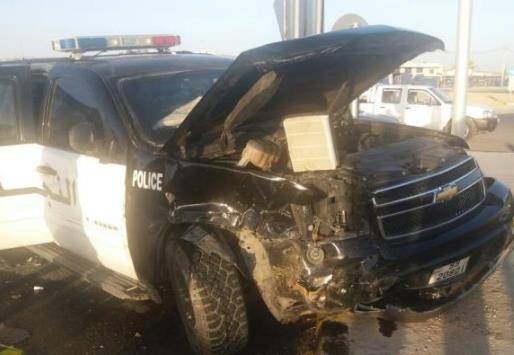 7 إصابات  في حادث تصادم دورية أمن مع (بيك اب)