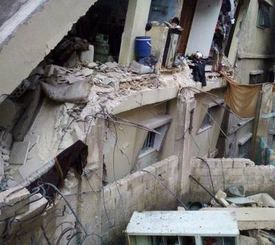 انهيار عمارتين سكنيتين بمحيط عمارة الجوفة التي انهارت الخميس