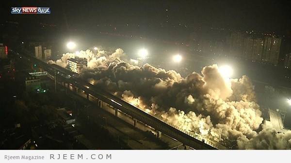 فيديو: تفجير حي صيني في 10 ثوان