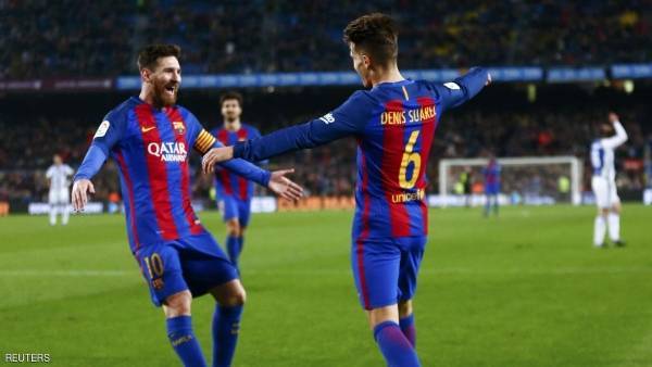 اتصال خاص بين ميسي وسواريز الصغير