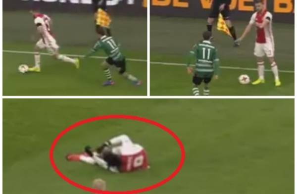 لاعب أياكس يثير الجدل بتحايل لا أخلاقي على المدافع