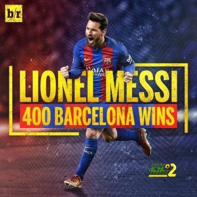 ميسي يحقق الفوز رقم 400 مع برشلونة