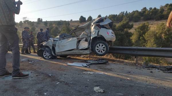 وفاة واصابات بحادث مروع على طريق اربد المفرق