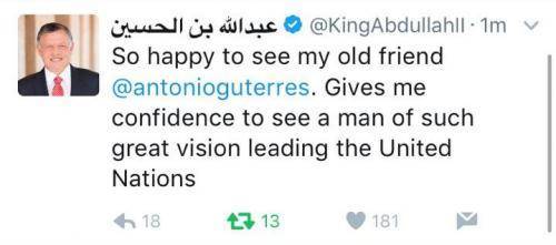 الملك: سعيد جدا بلقاء الصديق القديم أنطونيو غوتيريس