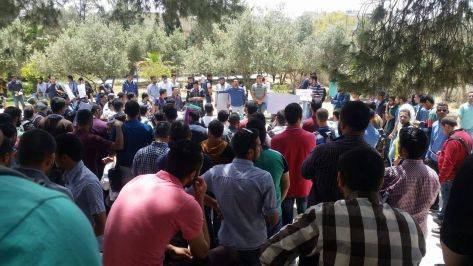 طلبة البوليتكنك يبدأون اعتصامهم المفتوح احتجاجاً على قرارات الفصل