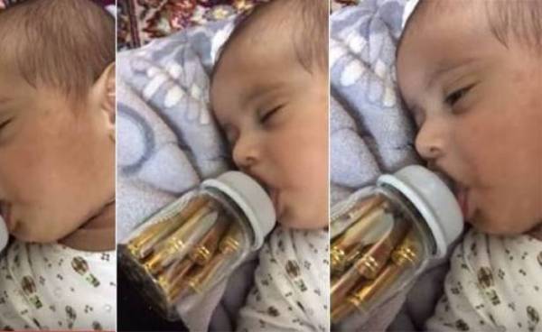 طفلة ترضع الرصاص تشعل مواقع التواصل