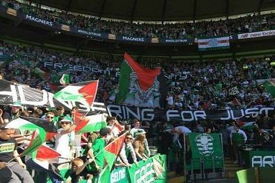 جماهير نادي سيلتك تتضامن مع الأسرى الفلسطينيين المضربين