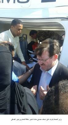 تحويل حالتين حرجتين من مصابي حادث حافلة المعتمرين الى مستشفى الامير حمزة