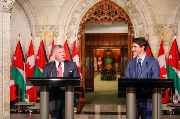 المؤتمر الصحفي للملك ورئيس وزراء كندا