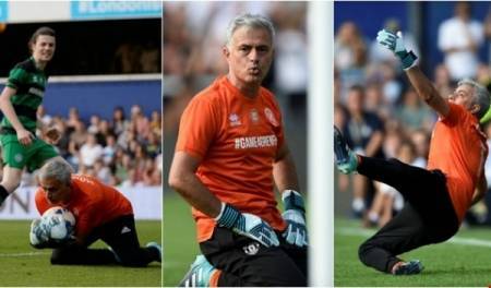 بالفيديو .. مورينيو حارس مرمى .. وهذا ما فعله