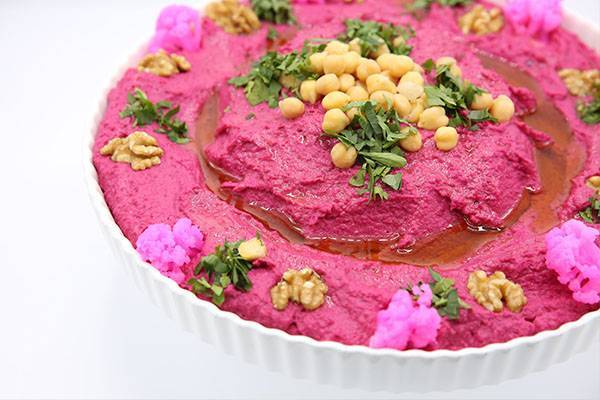 مقبلات شهية على سفرتك حضري حمص بالشمندر جمالها في سر طعمها الوصفة كاملة