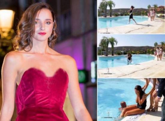 ملكة جمال تتعثر وتقع بالمسبح.. هكذا خسرت اللقب