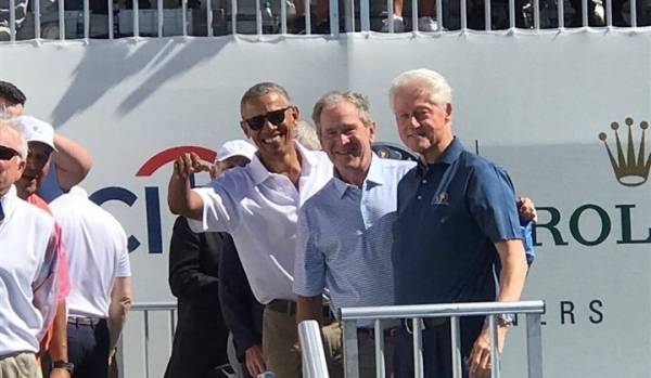 بالصور.. بطولة الجولف تجمع رؤساء أمريكا السابقين