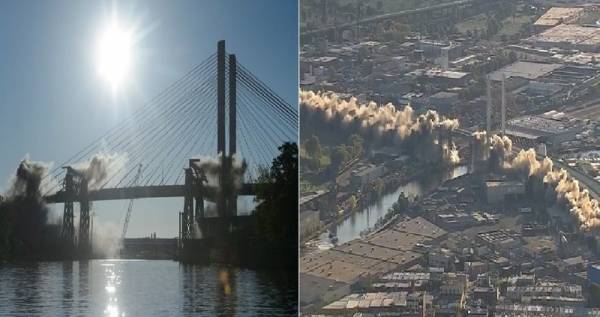 بالفيديو: لحظة هدم جسر كوزيوسكو الشهير في نيويورك