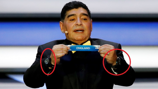 ما سر ارتداء مارادونا لساعتين في قرعة المونديال؟