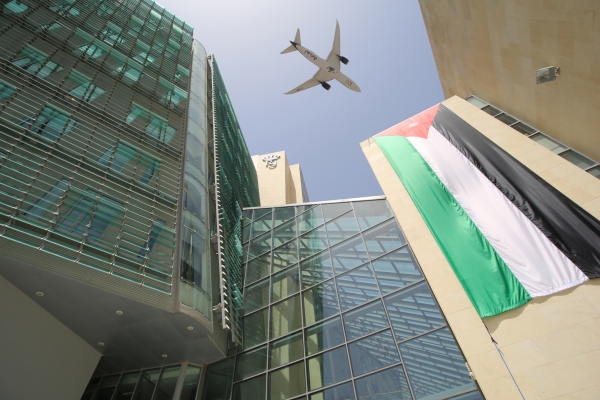 تمرين لحادث وهمي على مبنى الملكية الأردنية في الدوار الخامس