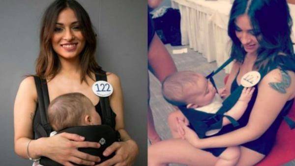 فتاة تشارك بمسابقة ملكة جمال إيطاليا مع ابنتها الرضيعة