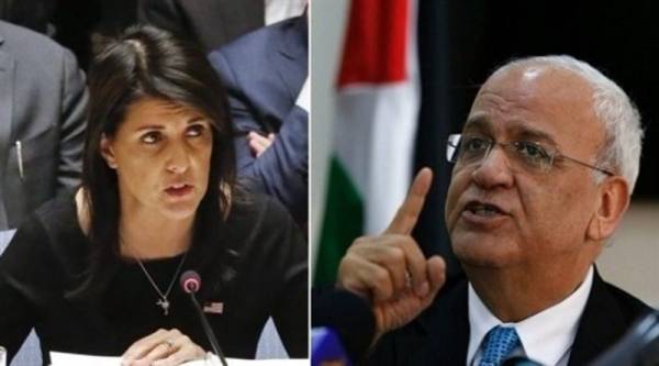 عريقات لـ نيكي هايلي: اخرسي