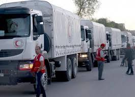 قافلة مساعدات إنسانية تدخل الغوطة الشرقية