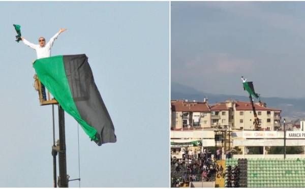 شاهد… مشجع يستأجر رافعة لمشاهدة المباراة بعد منعه من دخول الملعب